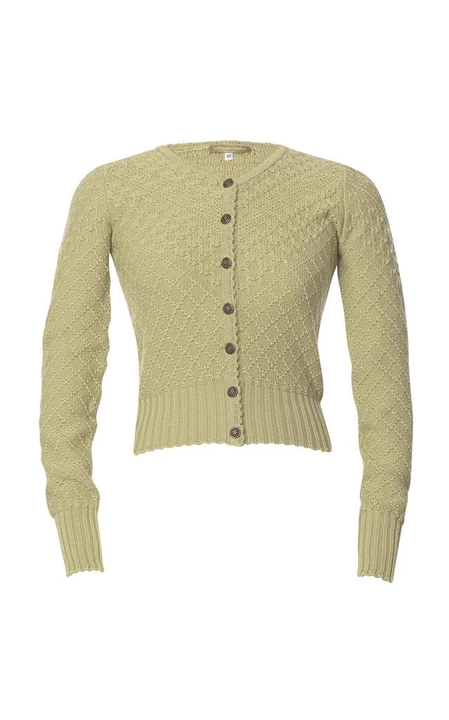 Lena Hoschek Lena Hoschek - Soferl Wool Cardigan - Green - M - Moda Operandi 1