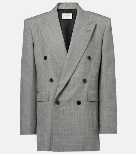 Yves Saint Laurent Double-breasted wool twill blazer 1