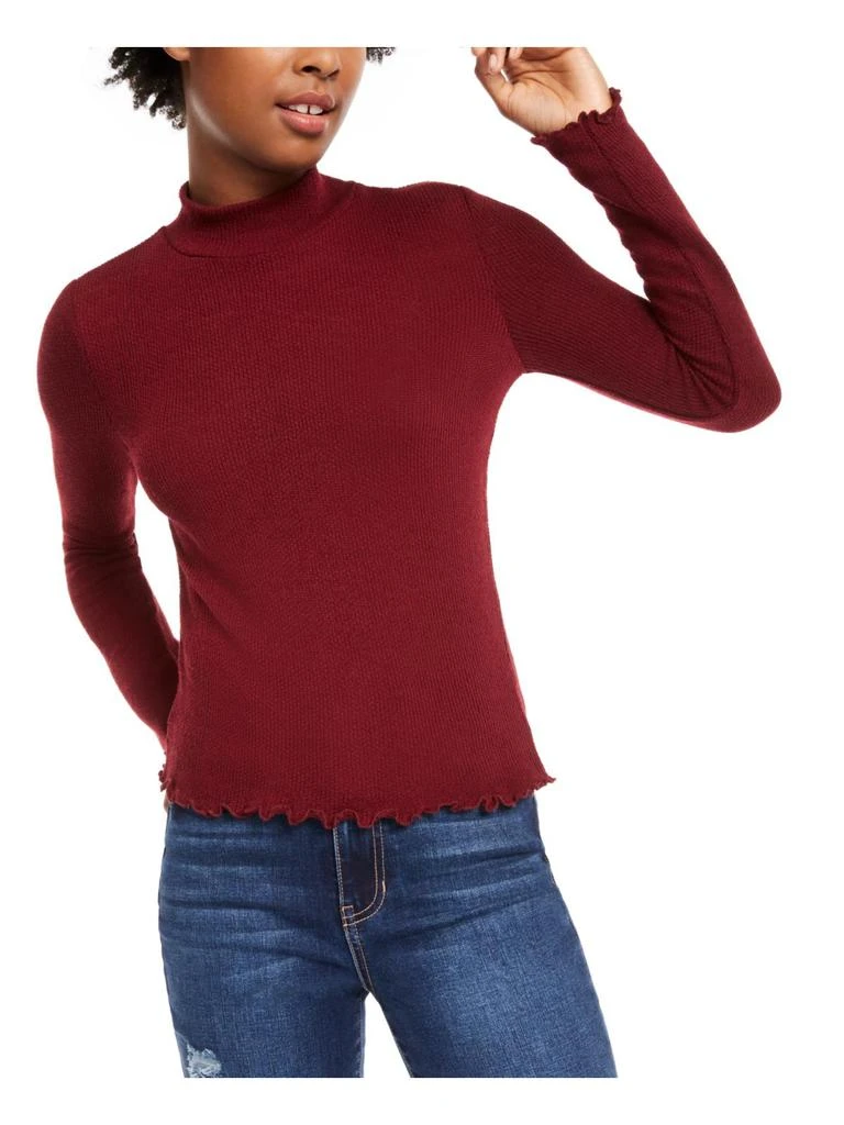 Planet Gold Juniors Womens Ribbed Mock Neck Pullover Top 4