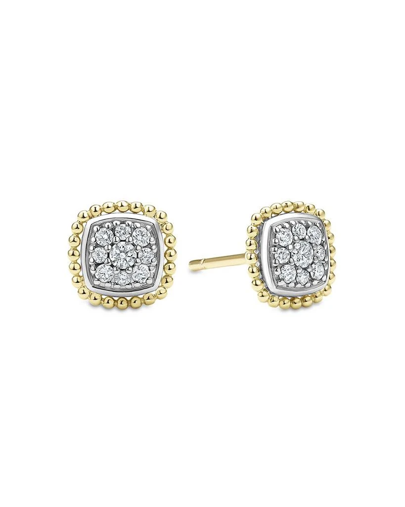 LAGOS 18K Yellow Gold & Sterling Silver Rittenhouse Diamond Cluster Stud Earrings 1