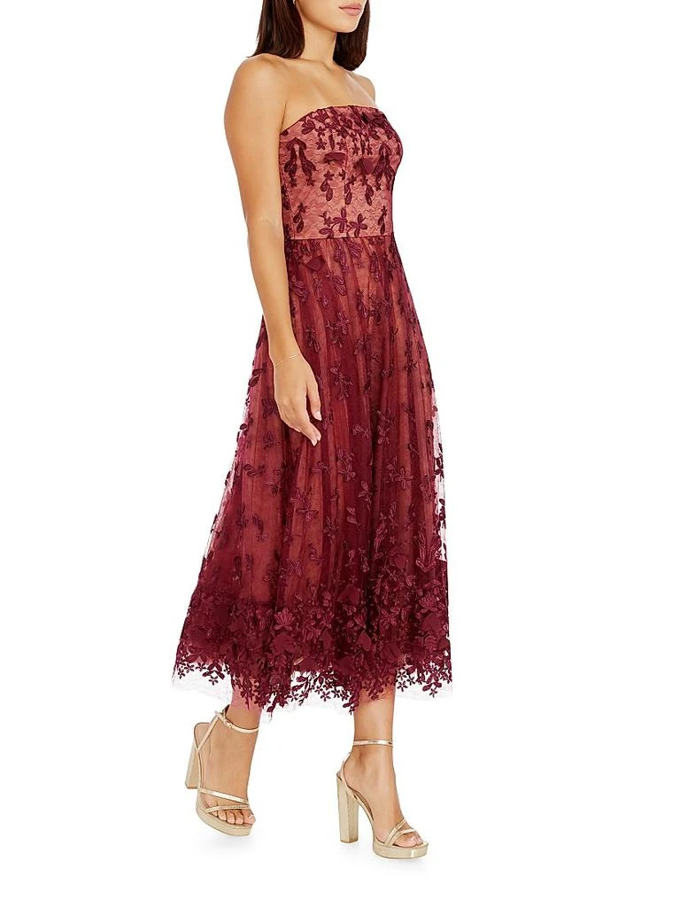 Dress The Population Kailyn Floral-Embroidered Fit-And-Flare Midi