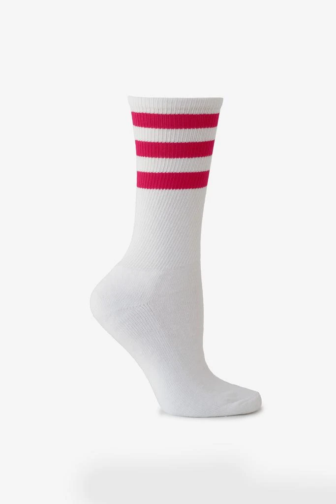 Los Angeles Apparel CALFSOCK - Unisex 3-Stripe Calf Sock 74