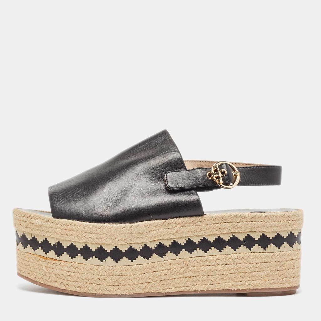 Tory Burch Tory Burch Black Leather Dandy  Slingback Sandals Size 40