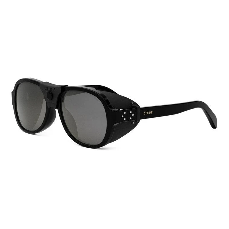 Celine CL40263F 01A Sunglasses Black Square Frame, Smoke Lenses Celine CL40263F 01A Shiny Black/Smoke 54-17-135 Sunglasses  main image 4