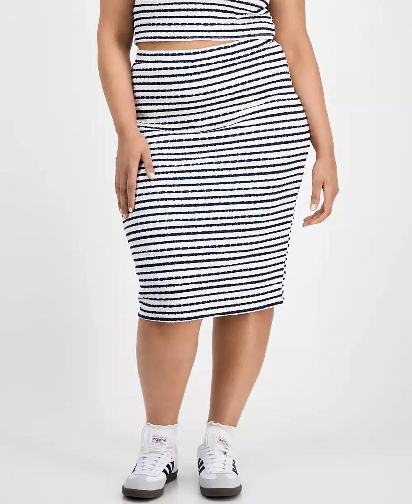 Derek Heart Trendy Plus Size Striped Midi Pencil Skirt 3