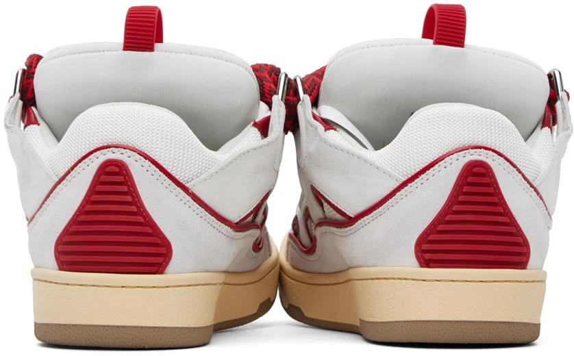 Lanvin SSENSE Exclusive White & Red Curb Sneakers 2