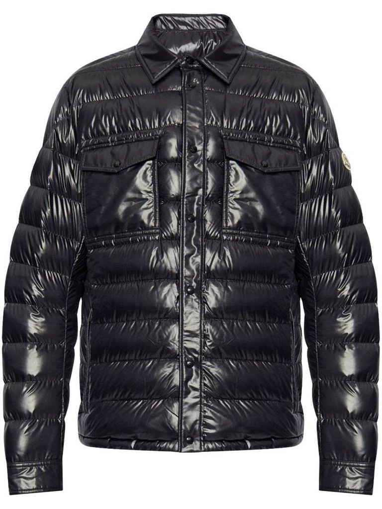 Moncler Moncler Blue Down Jacket With Front Press-Stud Fastening 1