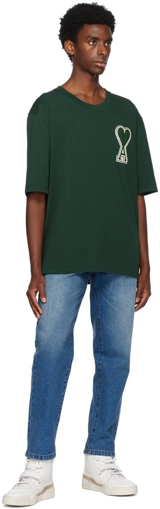 AMI Paris SSENSE Exclusive Green Ami de Cœur T-Shirt 4