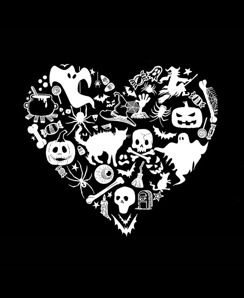 LA Pop Art Women's Halloween Heart Premium Blend Art T-Shirt 3