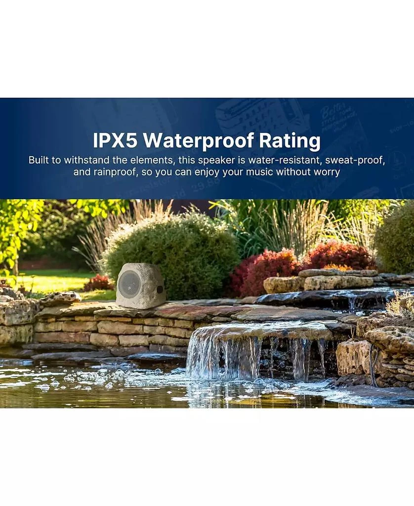 Emerson ERS-1002 Bluetooth Waterproof Outdoor Rock LED Speaker with Solar Charging 4