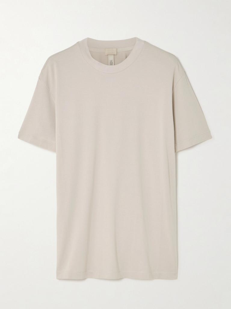 Skims Boyfriend 弹力莫代尔棉质混纺平纹布 T 恤（颜色：stone）
