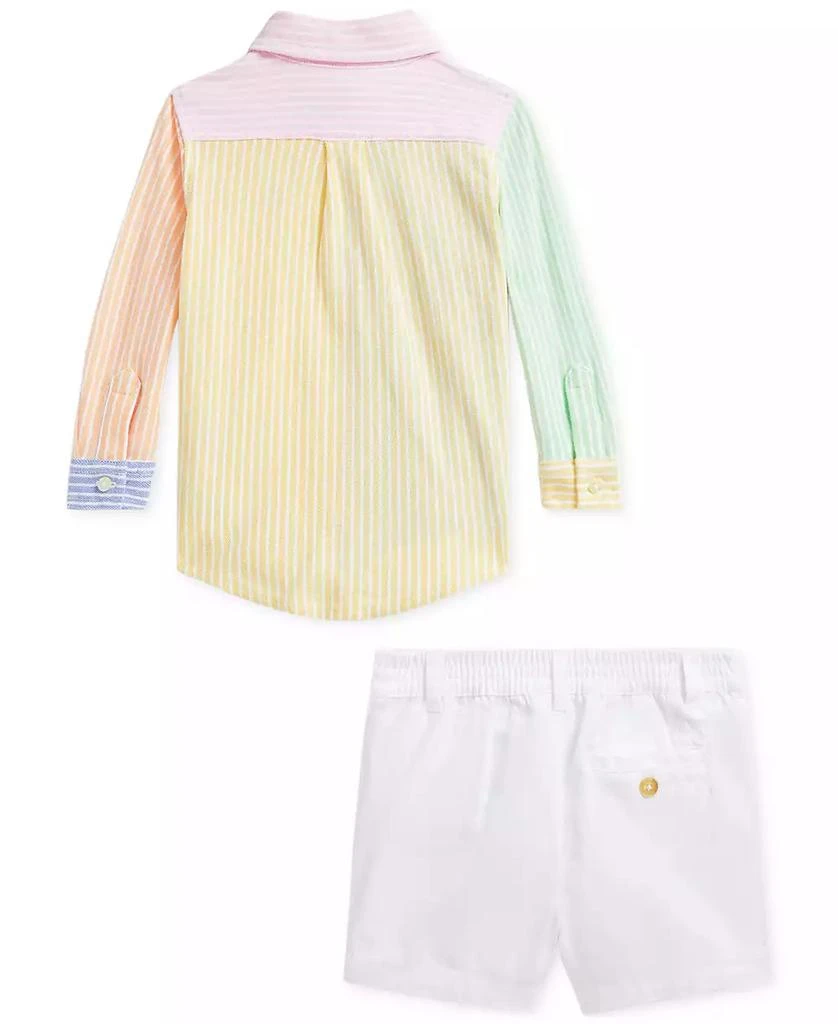 Ralph Lauren Baby Boys Striped Oxford Shirt & Chino Shorts Set 2
