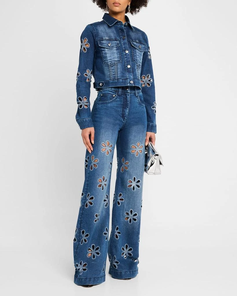 Ramy Brook Zora Embellished Floral Cutout Jeans 2