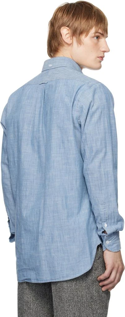 Drake's Blue Cotton Chambray Button-Down Shirt 3