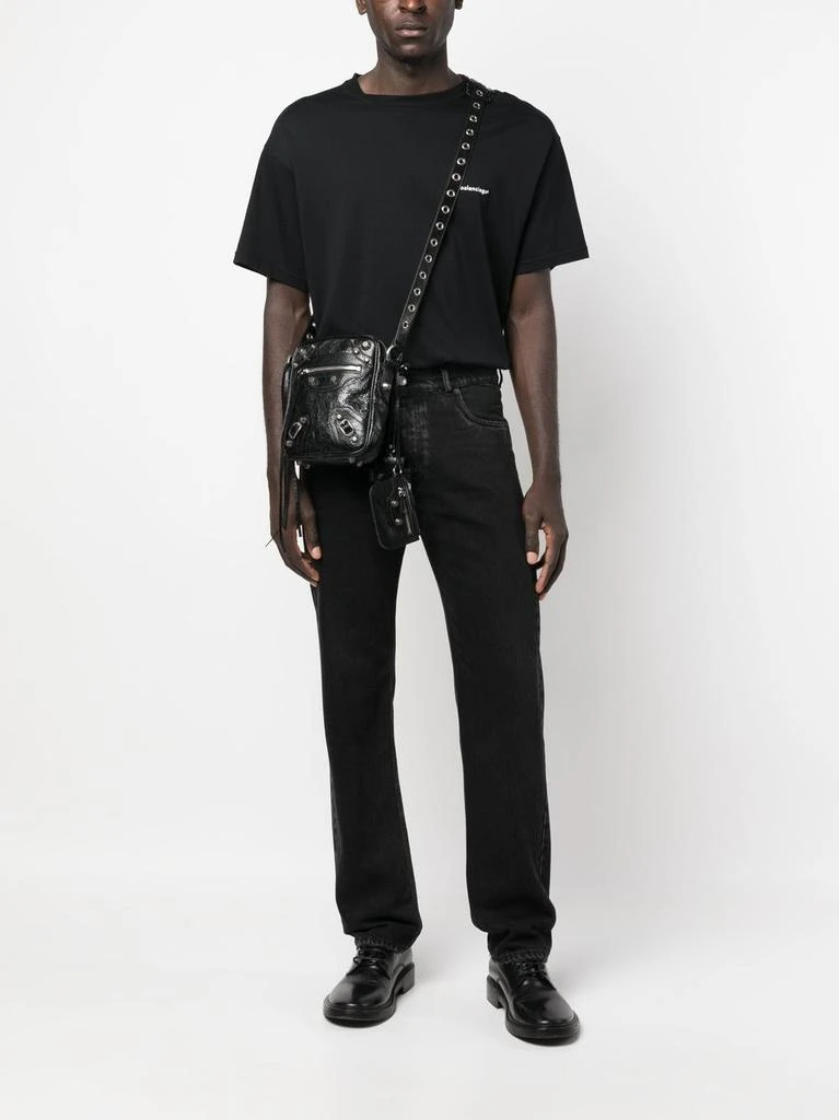 Balenciaga BLACK LEATHER LE CAGOLE MEN CROSSBODY BAG 2
