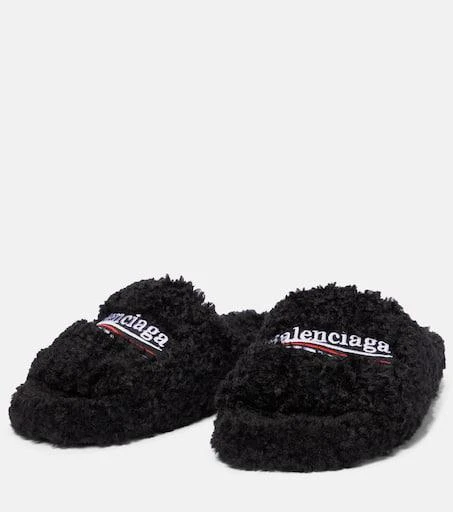 Balenciaga Furry faux shearling slides 5