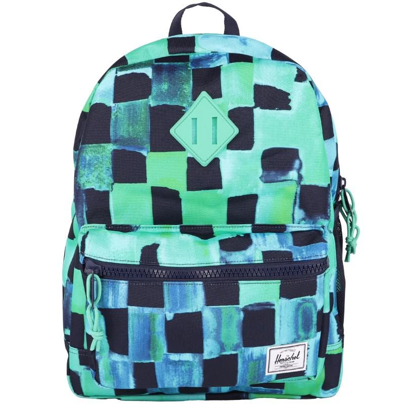 Herschel Supply Painted checker blue green black youth backpack and bag belt set 2