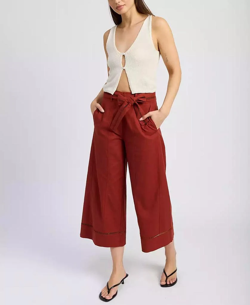 En Saison Women's Megumi Tie-Waist Mid-Rise Pants 4