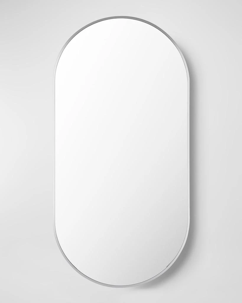 Surya Aranya 39" Thick Oval Wall Mirror, White 1