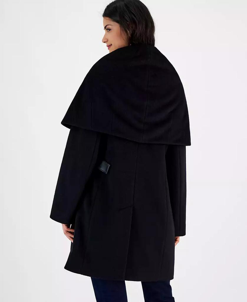 Via Spiga Women's Belted Hooded Shawl Wrap Coat