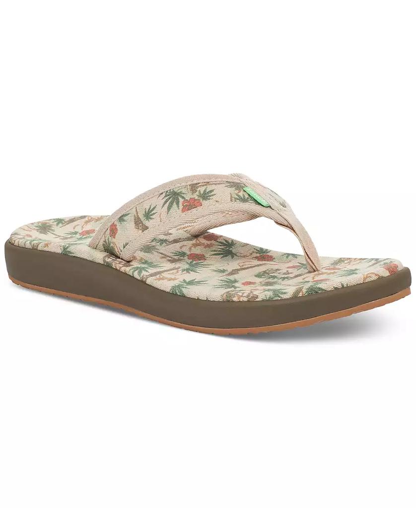 Sanuk Men's Furreal Floral-Print Flip-Flops