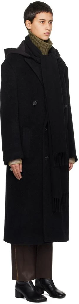 MM6 Maison Margiela Black Hooded Coat 2