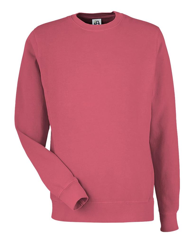 J America Men's Pigment-Dyed Fleece Crewneck Sweatshirt