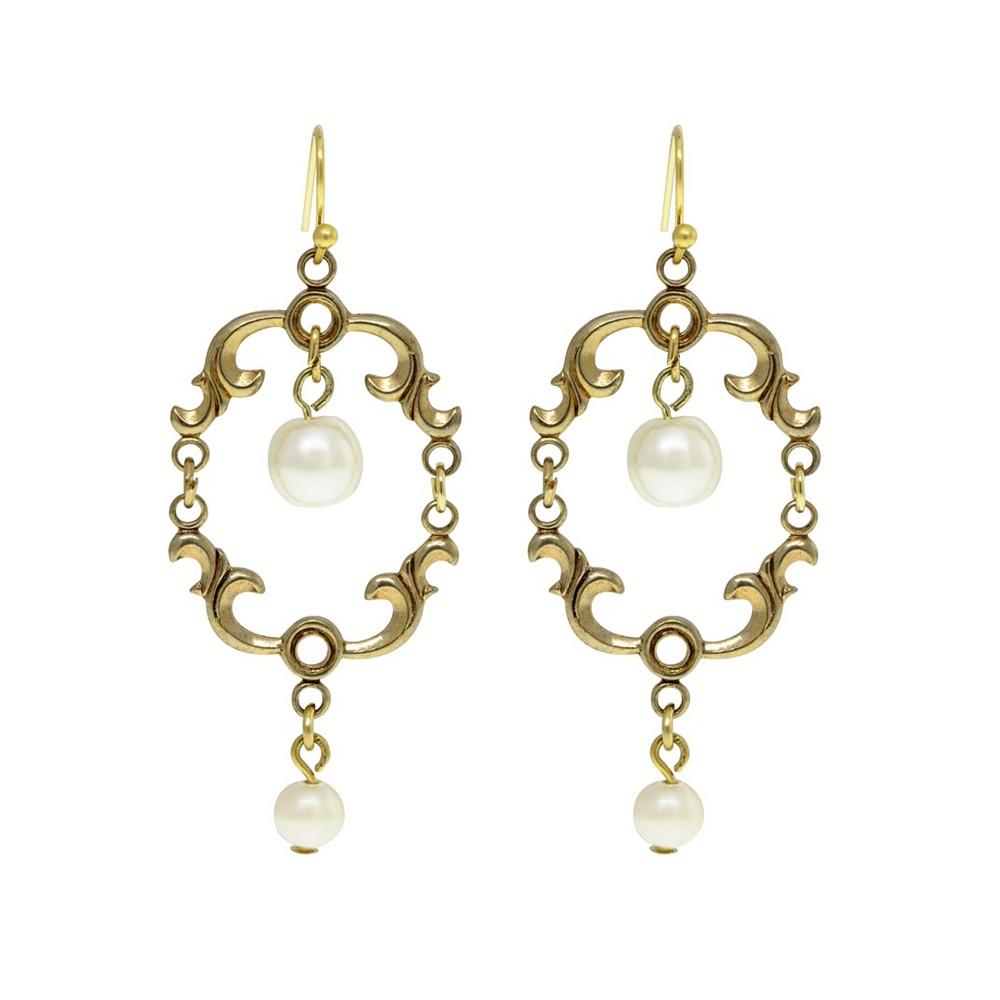 2028 14K Gold-tone Pear Drop Wire Earring