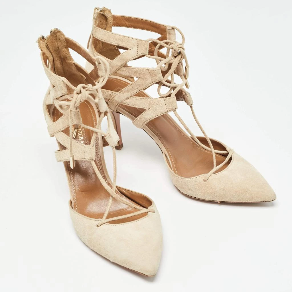 Aquazzura Aquazzura Beige Suede Belgravia Pumps Size 37 4