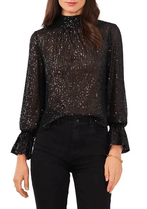 1. State Womens Sequin Drape Back Top 1
