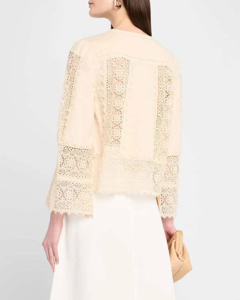 BY MALENE BIRGER Donna Lace Inset Linen-Cotton Blouse 3