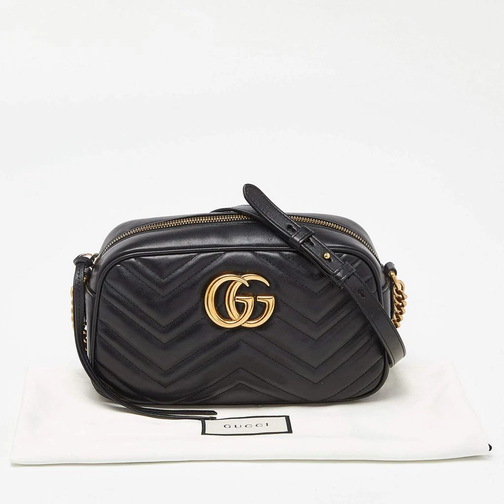 Gucci Gucci Black Matelassé Leather Small GG Marmont Camera Bag 10