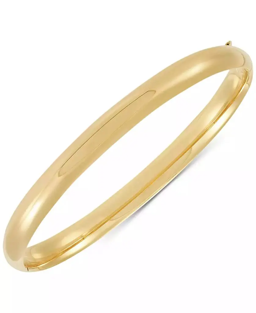 Macy's Highly-Polished Classic Hinge Bangle Bracelet (6.35mm) in 10k Gold