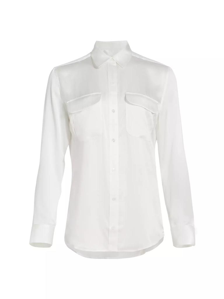 Equipment Signature Button-Up Silk Blouse