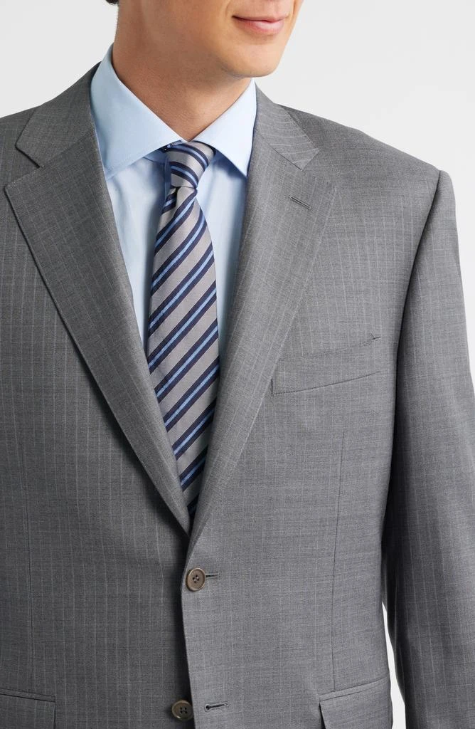 Canali Sienna Regular Fit Grey Pinstripe Wool Suit 4