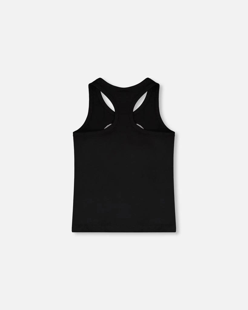 Deux par Deux Organic Cotton Jersey Tank Top Black 3