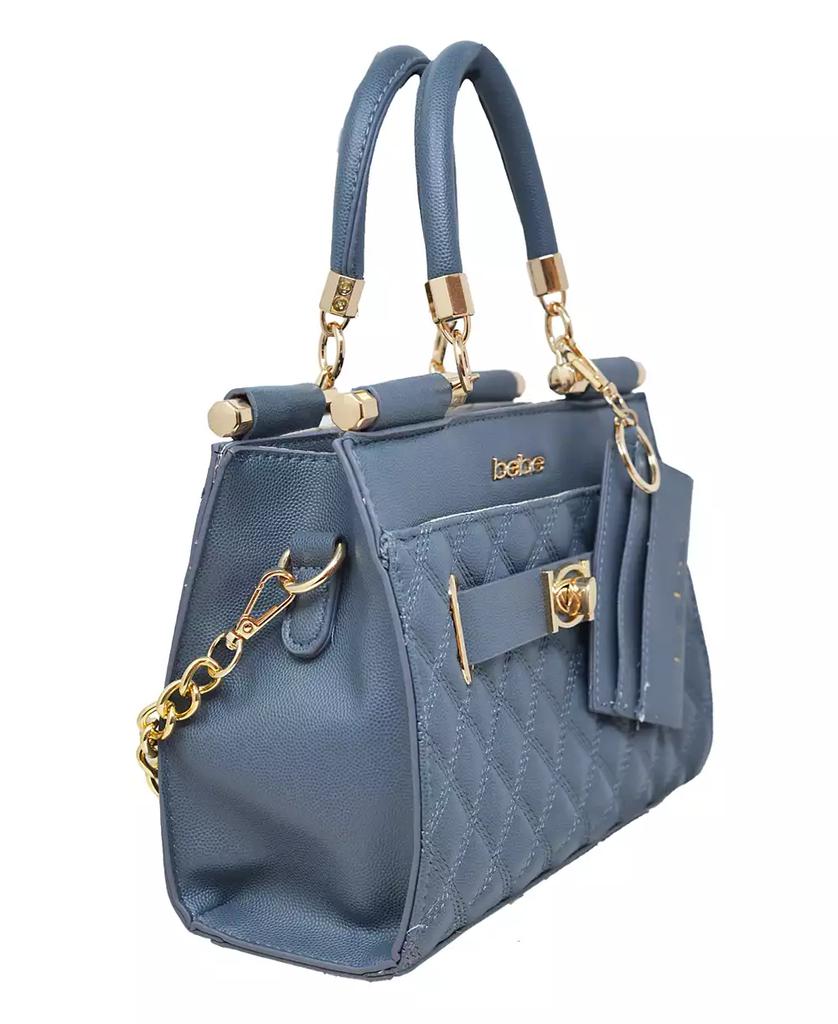 Bebe Alex Quilted Small Satchel Bag with Card Holder