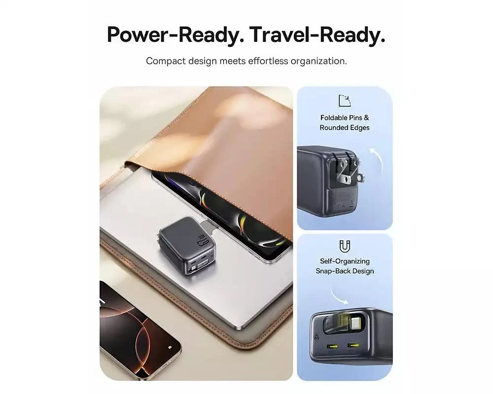 Baseus Enercore with Single Retractable USB-C Cable Charger 67W 7