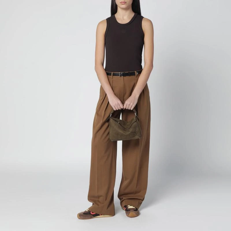 Loewe Small Puzzle bag in tundra color grenade nubuck leather 2