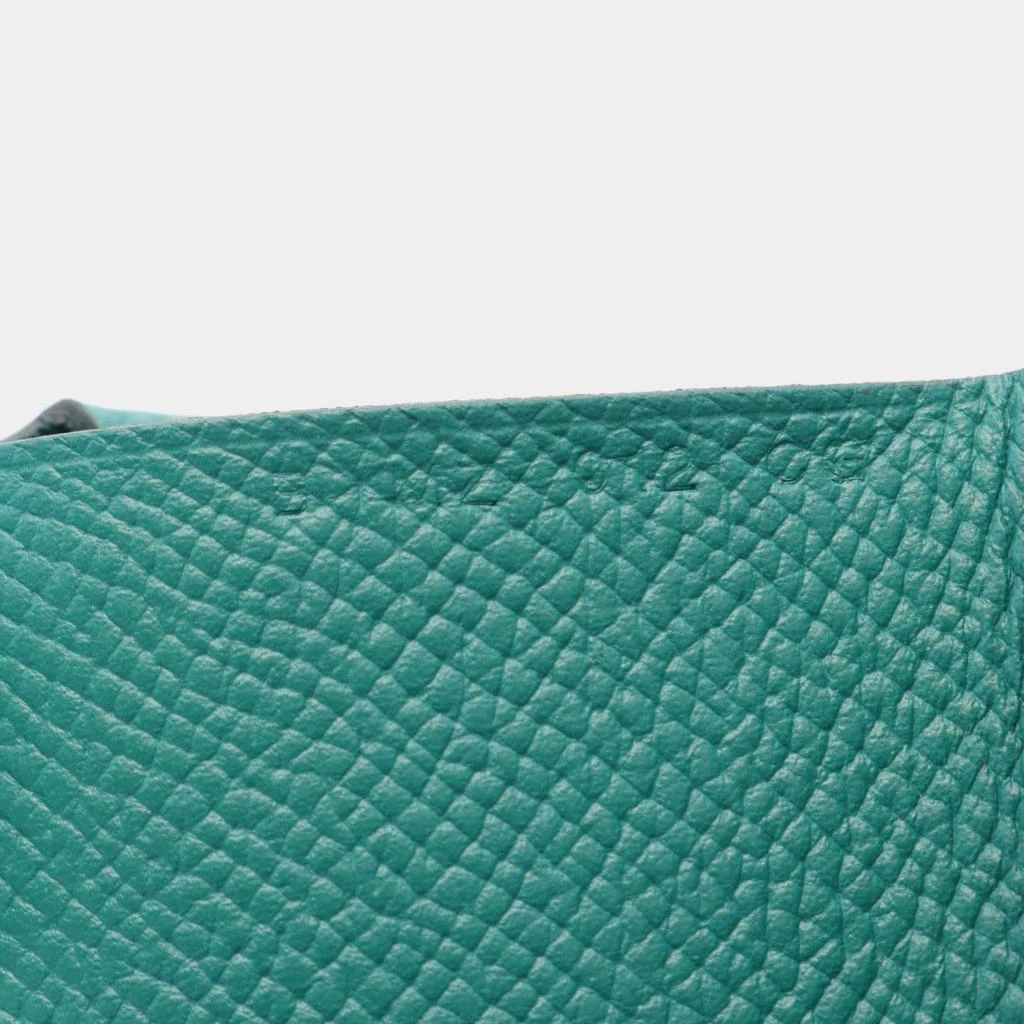 Hermes Hermes Green Leather Calvi Duo Wallet 5