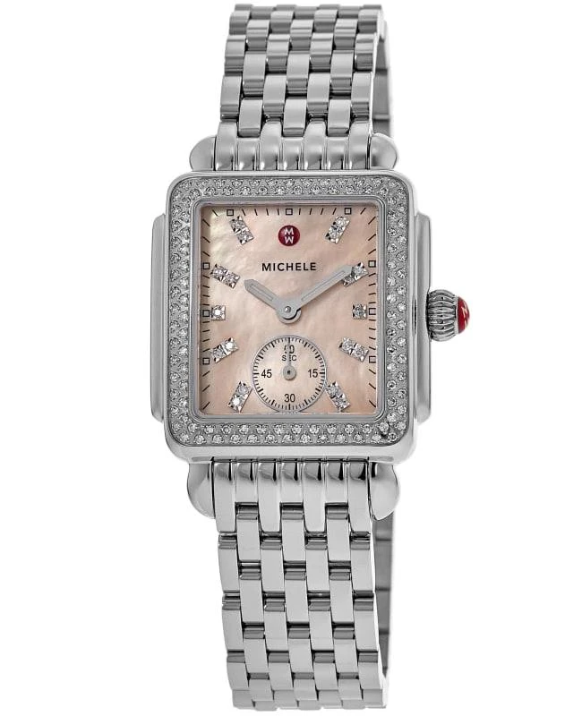 Michele Michele Deco Mid Quartz Mother of Pearl Dial Diamond Bezel Steel Women's Watch MWW06V000131 1