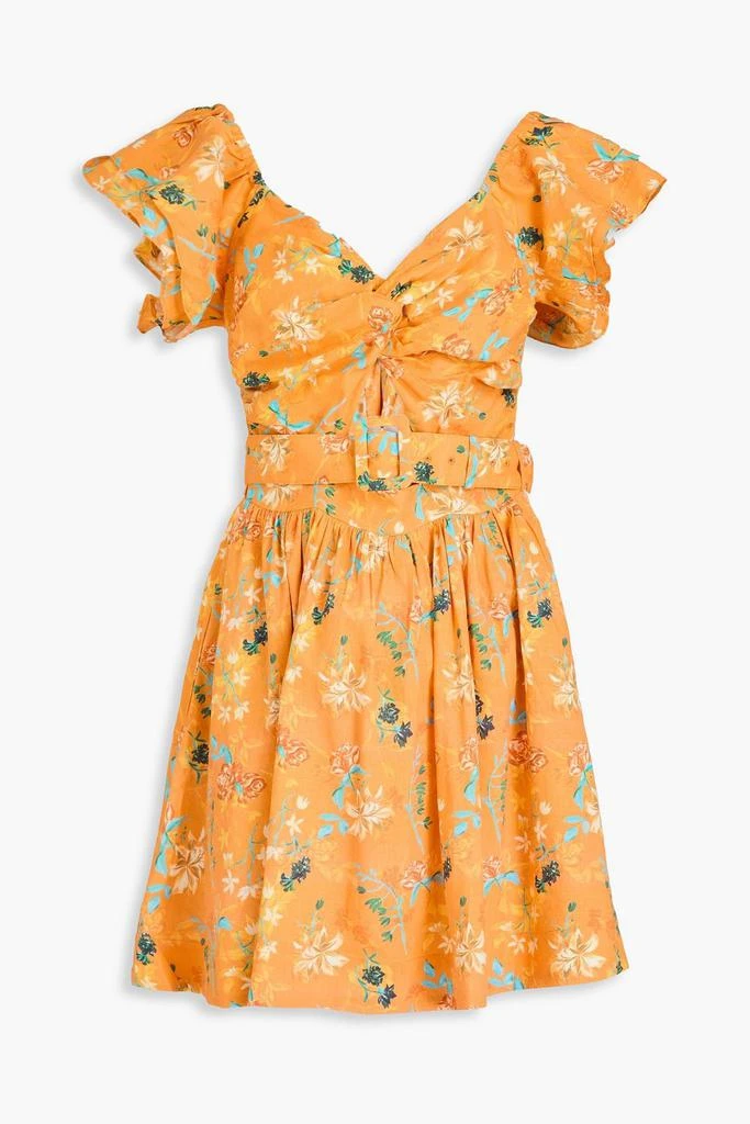 Solid & Striped The Renata cutout floral-print linen-blend mini dress 1