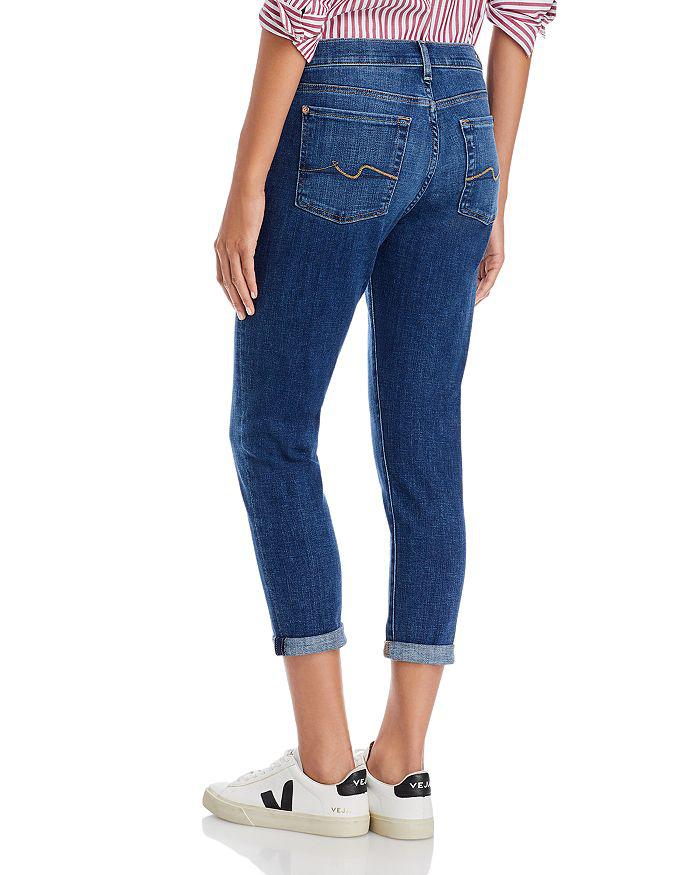 7 For All Mankind Josefina High Rise Cropped Boyfriend Jeans in Broken Twill Vanity