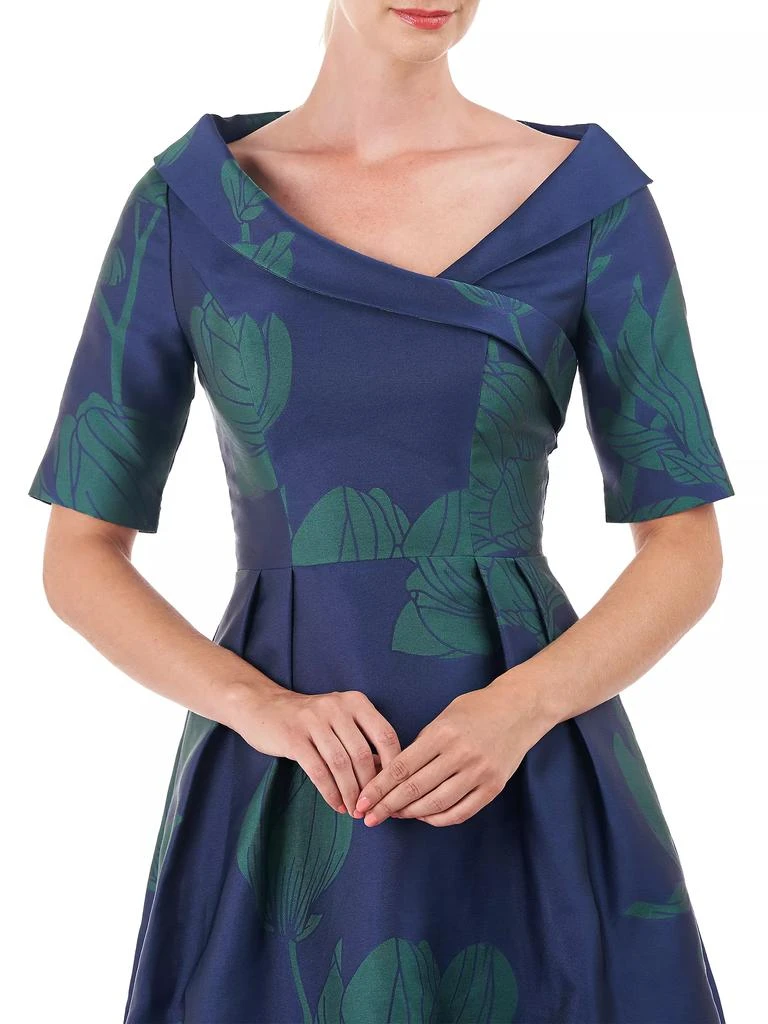 Kay Unger Coco Floral Jacquard Gown 6