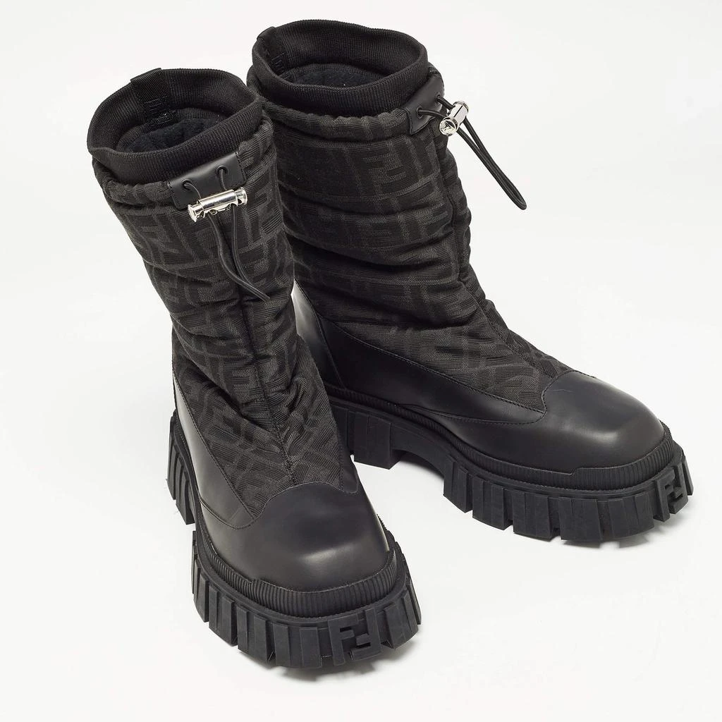 Fendi Fendi Black Fabric and Leather Snow Boots Size 42 4