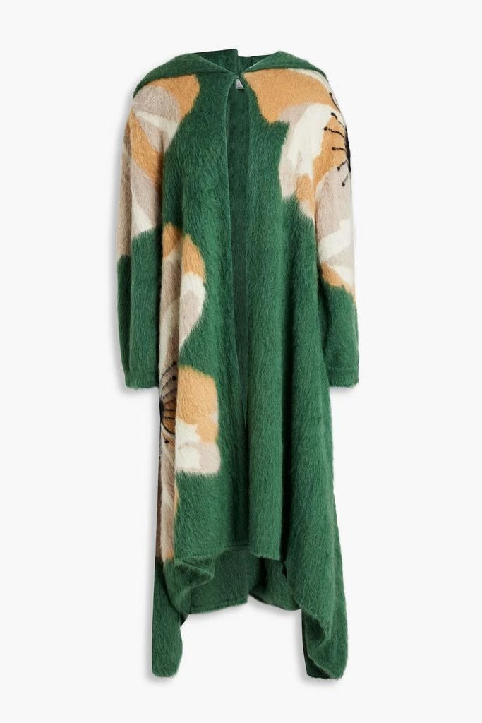 Valentino Jacquard-knit mohair-blend hooded coat