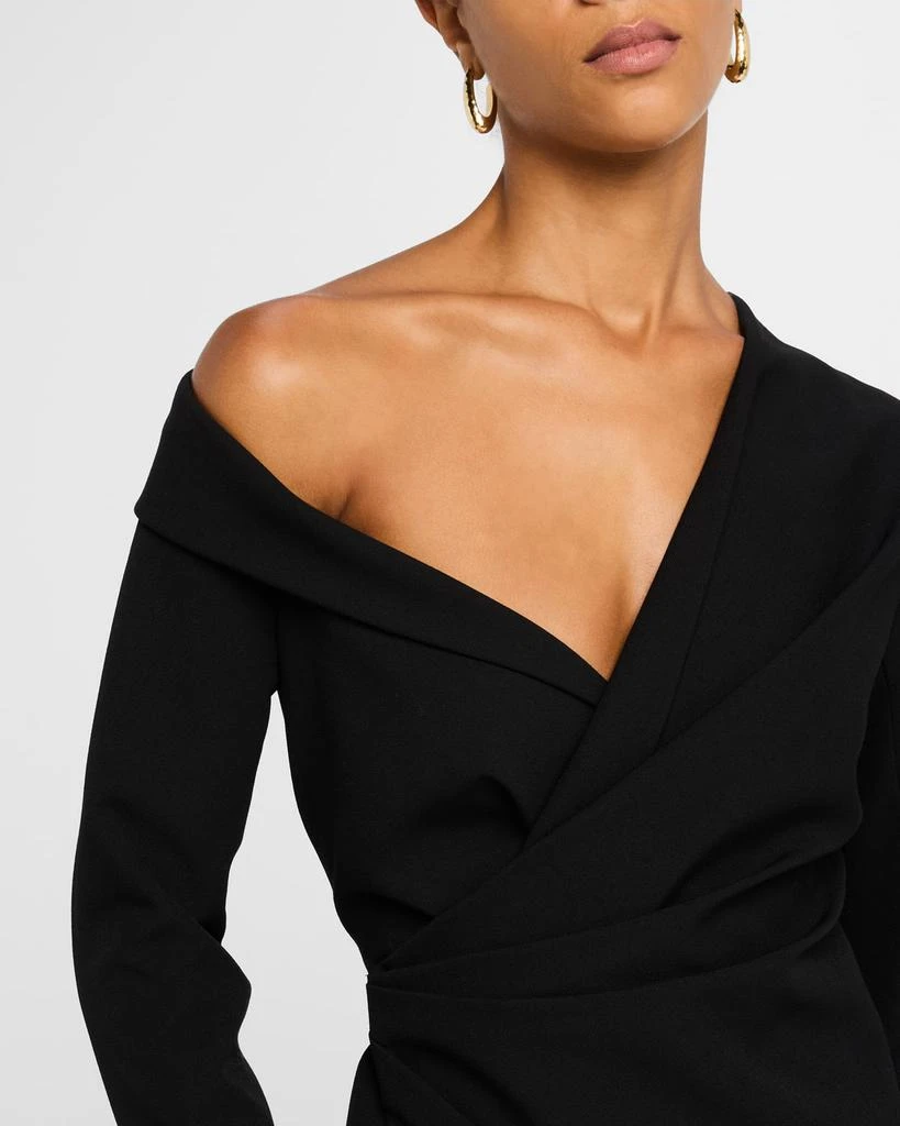 strapless open back dress Pleated One Shoulder Maxi Chiffon Evening Dress main image 1