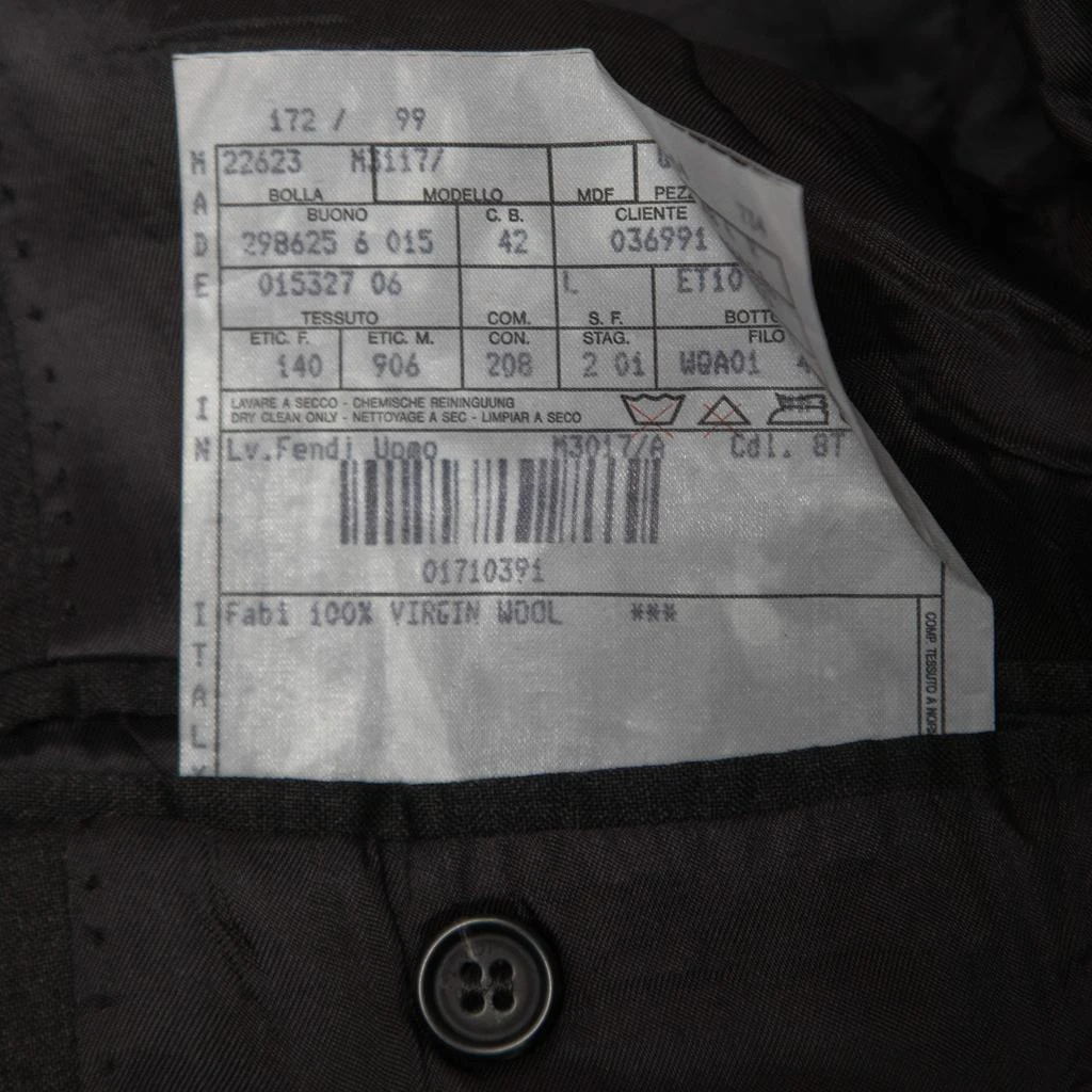 Fendi Fendi Vintage Grey Wool Single Breasted Blazer M 5