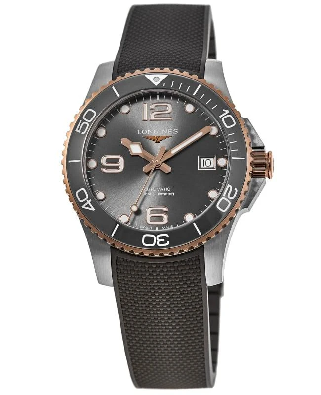 Longines Longines HydroConquest Automatic Grey Dial Rubber Strap Men's Watch L3.781.3.78.9 1