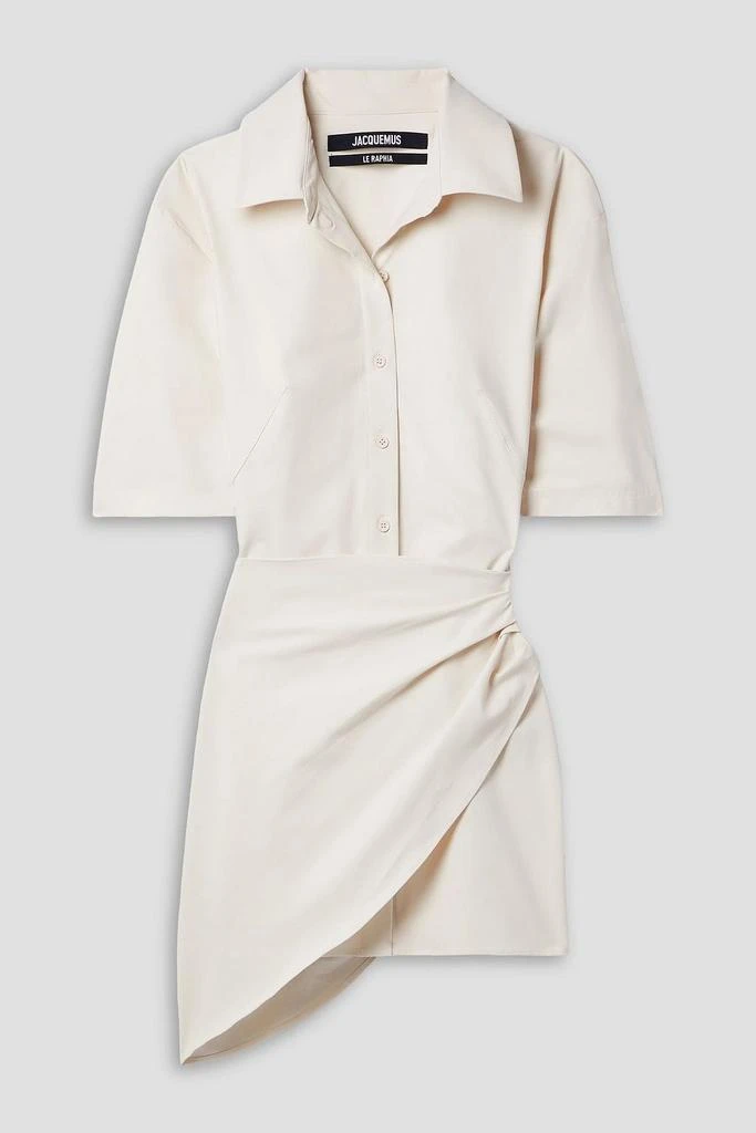 Cutout draped stretch-twill mini shirt dress – On Sale Now with Up